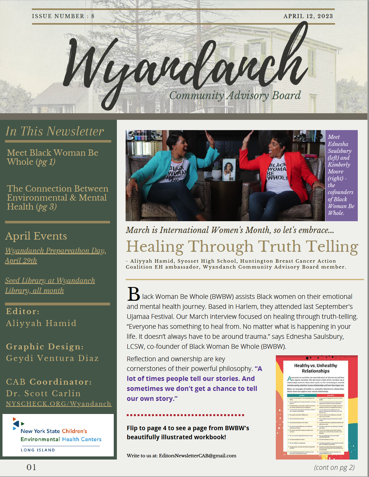 Long Island Wyandanch Community Advisory Board (CAB) NYSCHECK